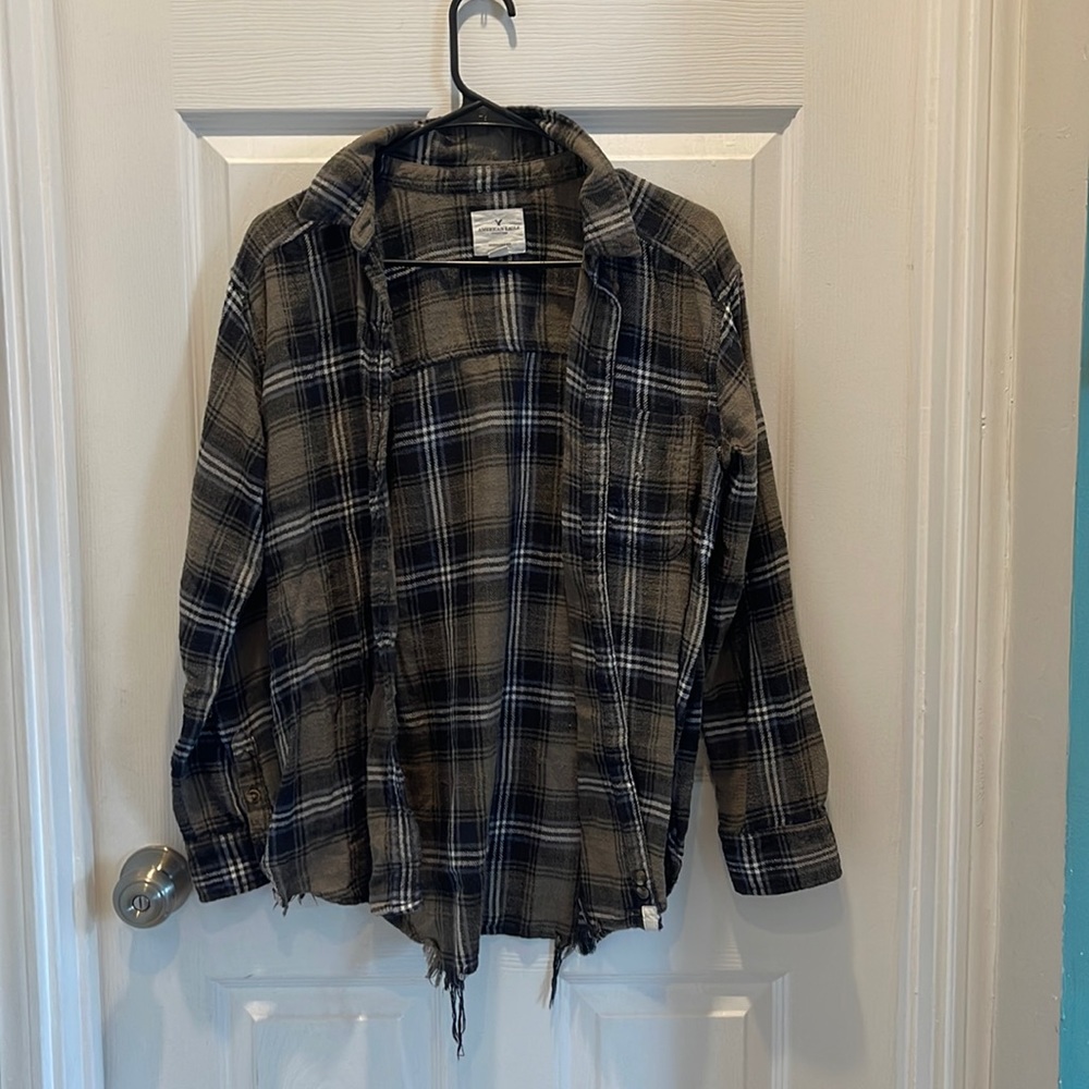 American Eagle Distressed Flannel